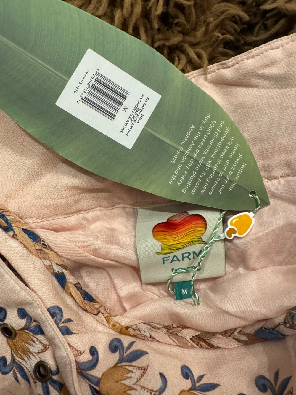 NWT - FARM Rio Soft Pink Sea Garden Scarf Pleated Maxi Skirt - Picture 6 of 6